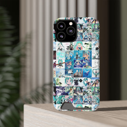 Hatsune Miku Album Cover Collage Phone Case With Card Holder