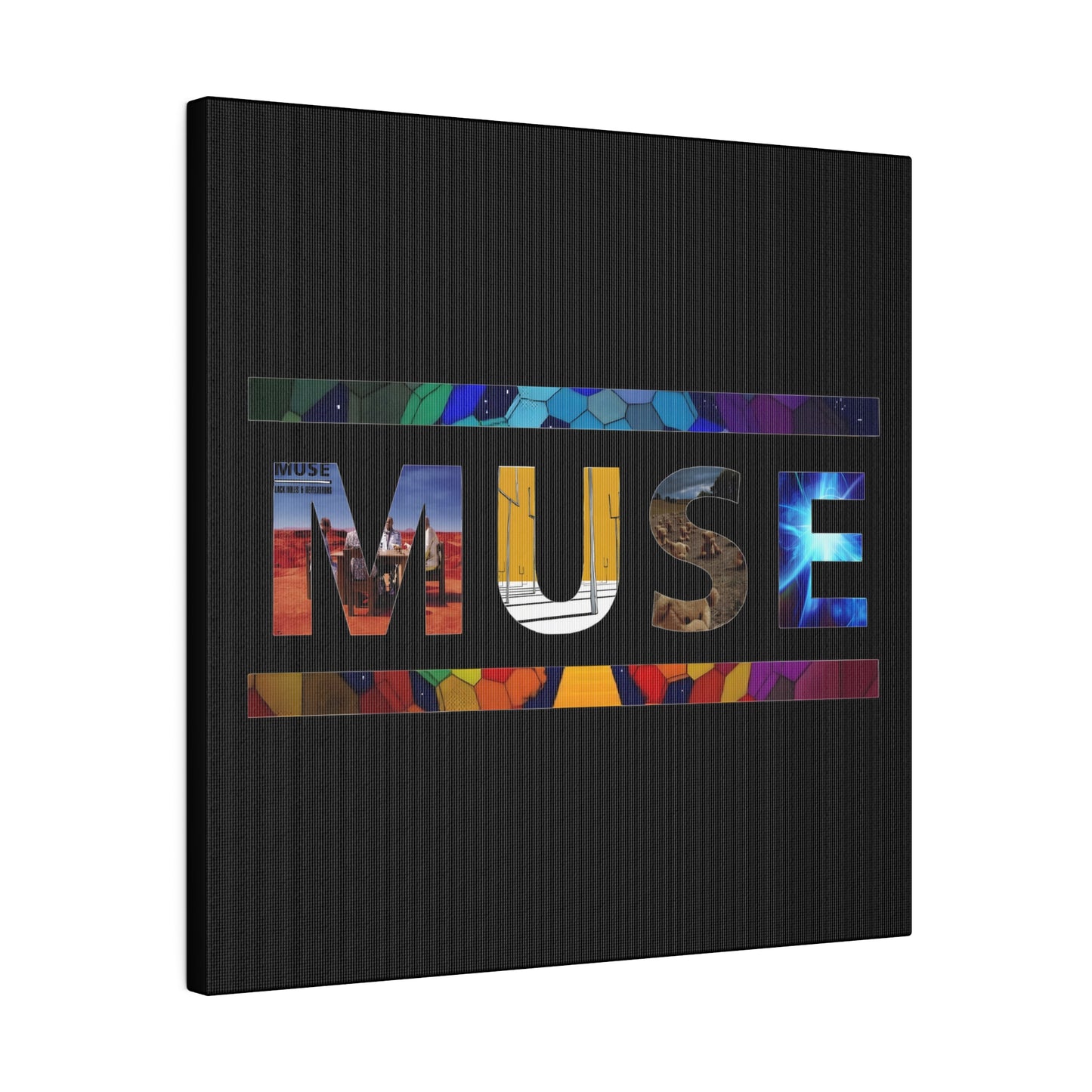 Muse Album Art Letters Thin Matte Stretched Canvas