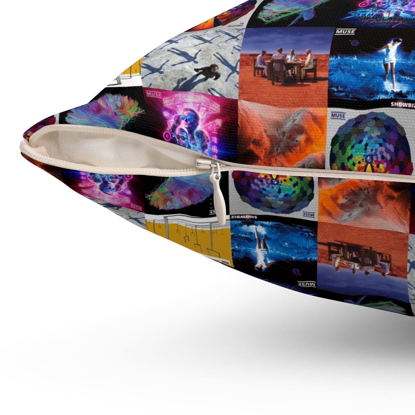 Muse Album Cover Collage Spun Polyester Square Pillow