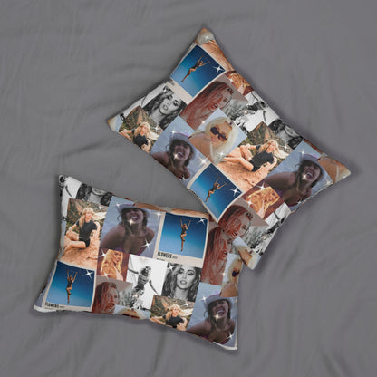 Miley Cyrus Flowers Photo Collage Polyester Lumbar Pillow