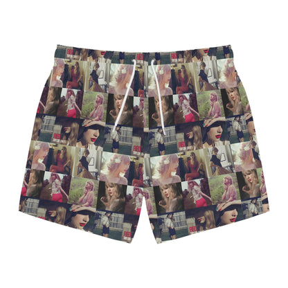 Taylor Swift Red Mosaic Swim Trunks