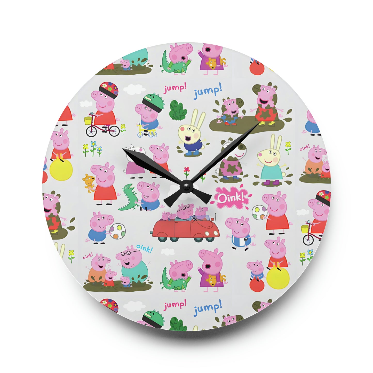 Peppa Pig Oink Oink Collage Acrylic Wall Clock