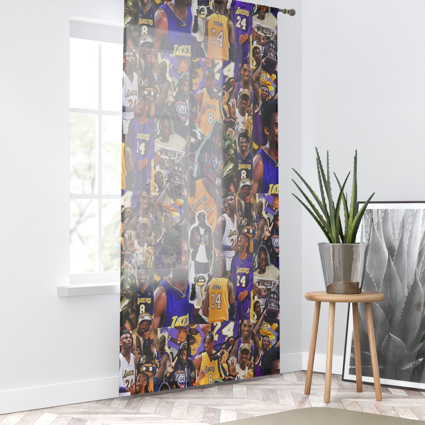 Kobe Bryant Career Moments Photo Collage Window Curtain