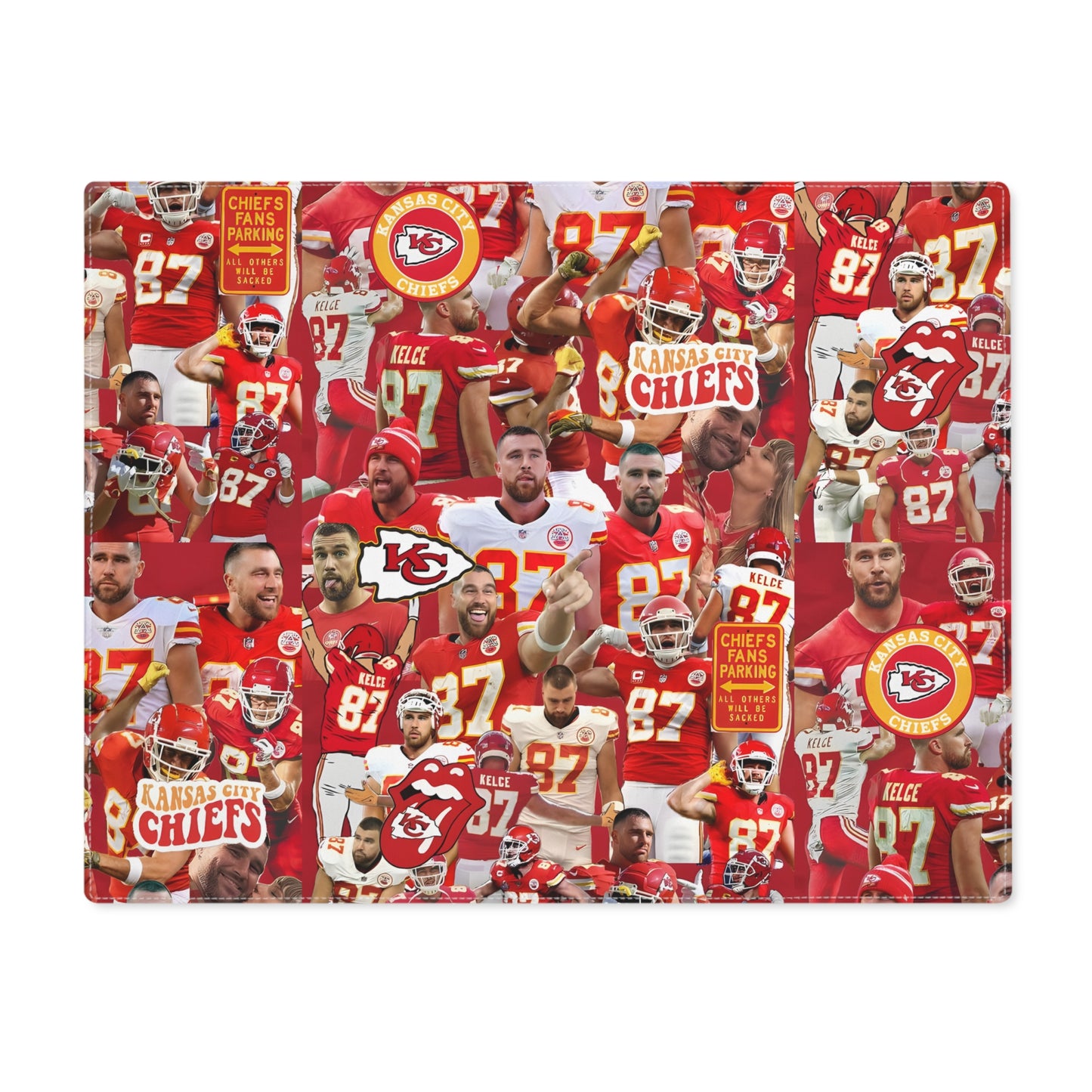 Travis Kelce Chiefs Red Collage Placemat