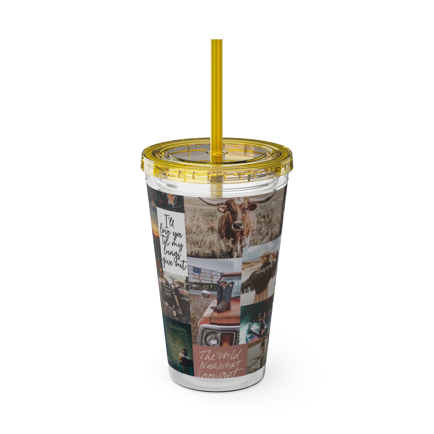 Morgan Wallen Darling You're Different Collage Sunsplash Tumbler with Straw