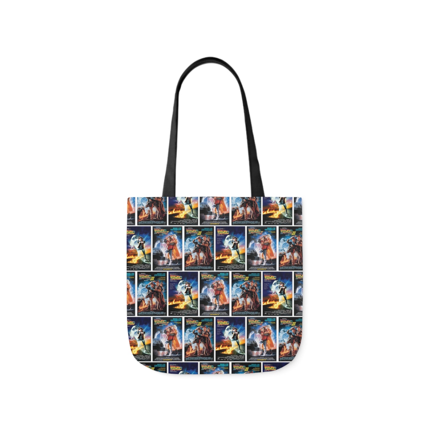 Back To The Future Movie Posters Collage Polyester Canvas Tote Bag