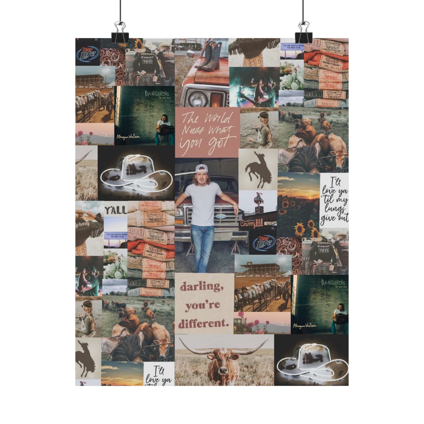 Morgan Wallen Darling You're Different Collage Matte Poster