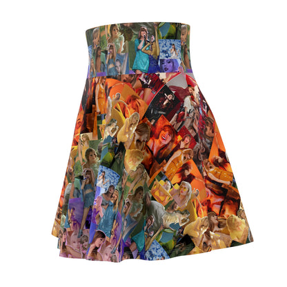 Taylor Swift Rainbow Photo Collage Women's Skater Skirt