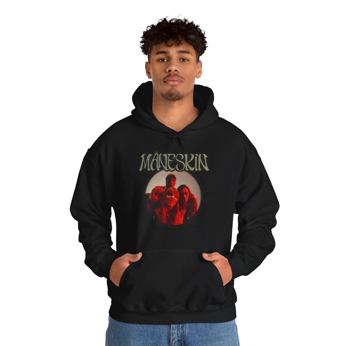 Måneskin Circular Group Photo Unisex Heavy Blend Hooded Sweatshirt