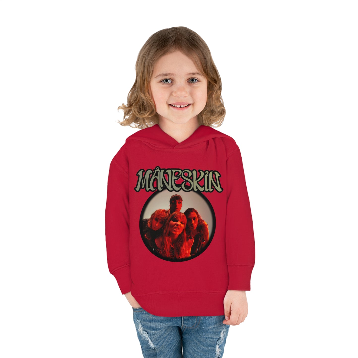 Måneskin Circular Group Photo Toddler Pullover Fleece Hoodie