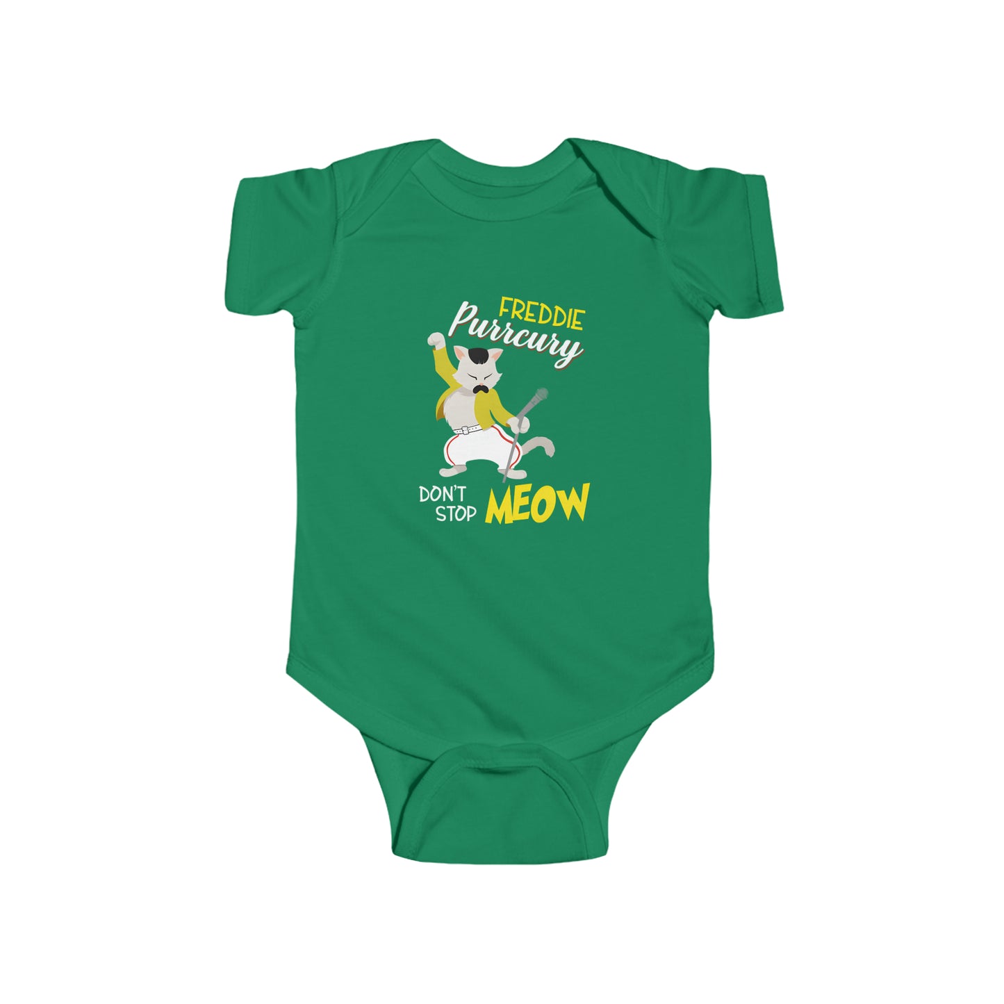 Queen Don't Stop Meow Freddie Purrcury Infant Fine Jersey Bodysuit