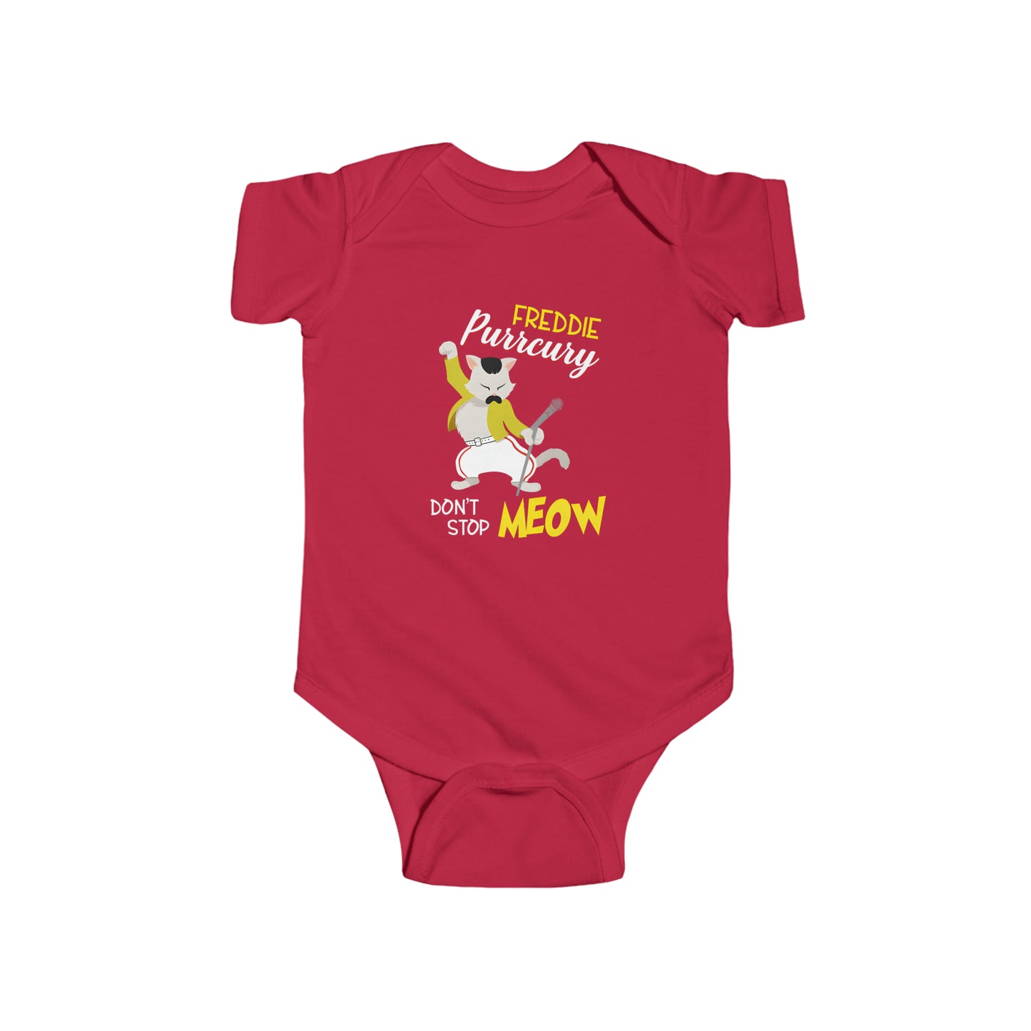 Queen Don't Stop Meow Freddie Purrcury Infant Fine Jersey Bodysuit