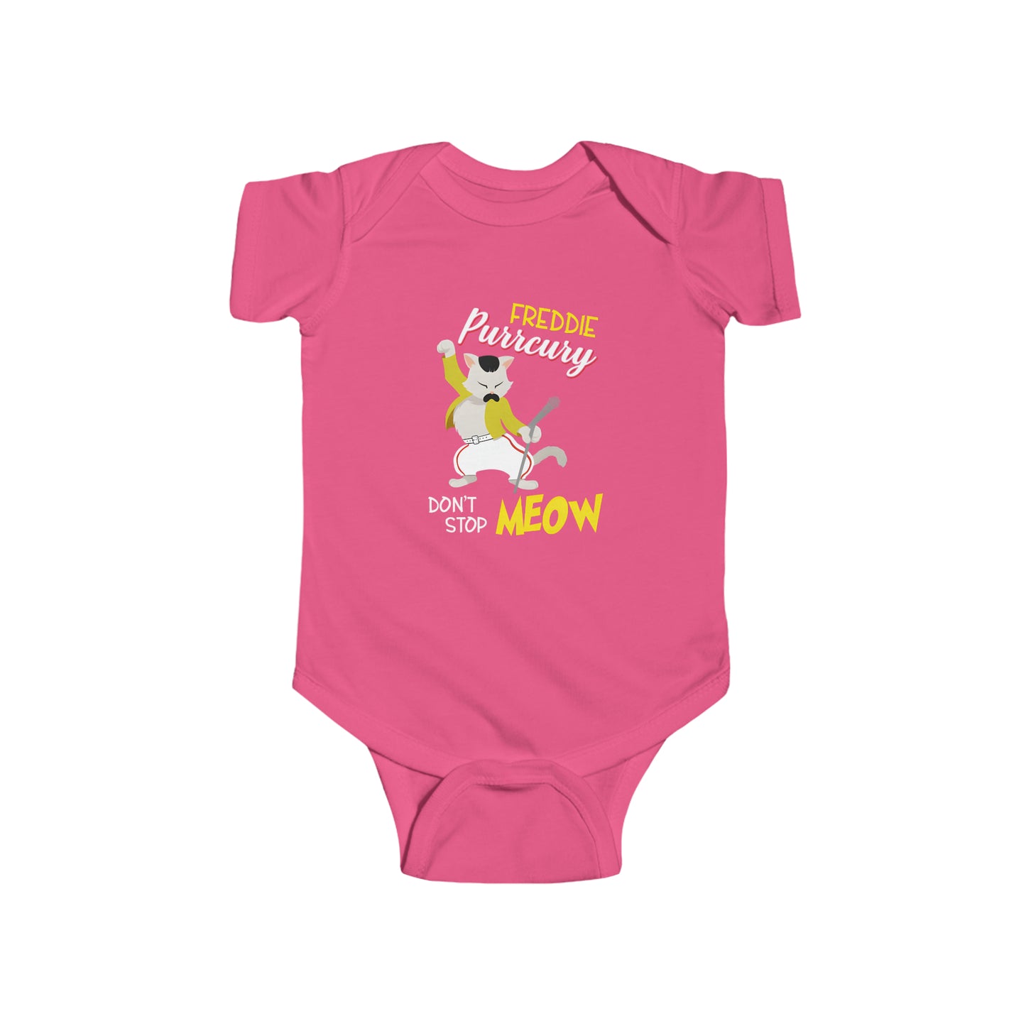 Queen Don't Stop Meow Freddie Purrcury Infant Fine Jersey Bodysuit