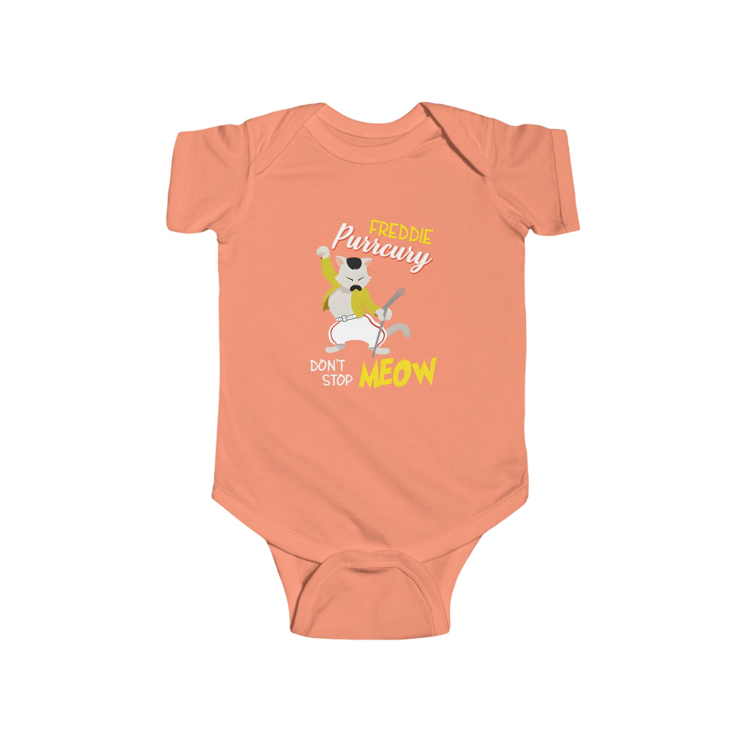 Queen Don't Stop Meow Freddie Purrcury Infant Fine Jersey Bodysuit