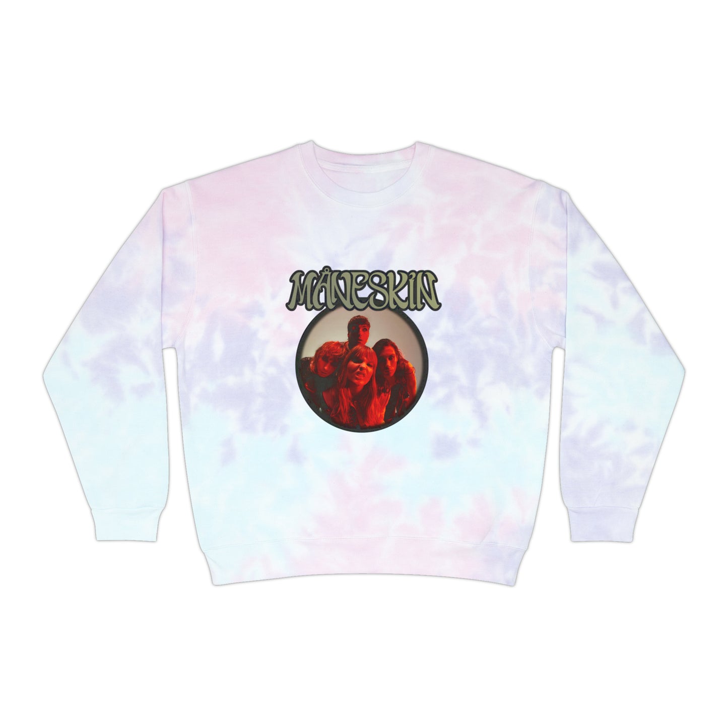 Måneskin Circular Group Photo Unisex Tie-Dye Sweatshirt