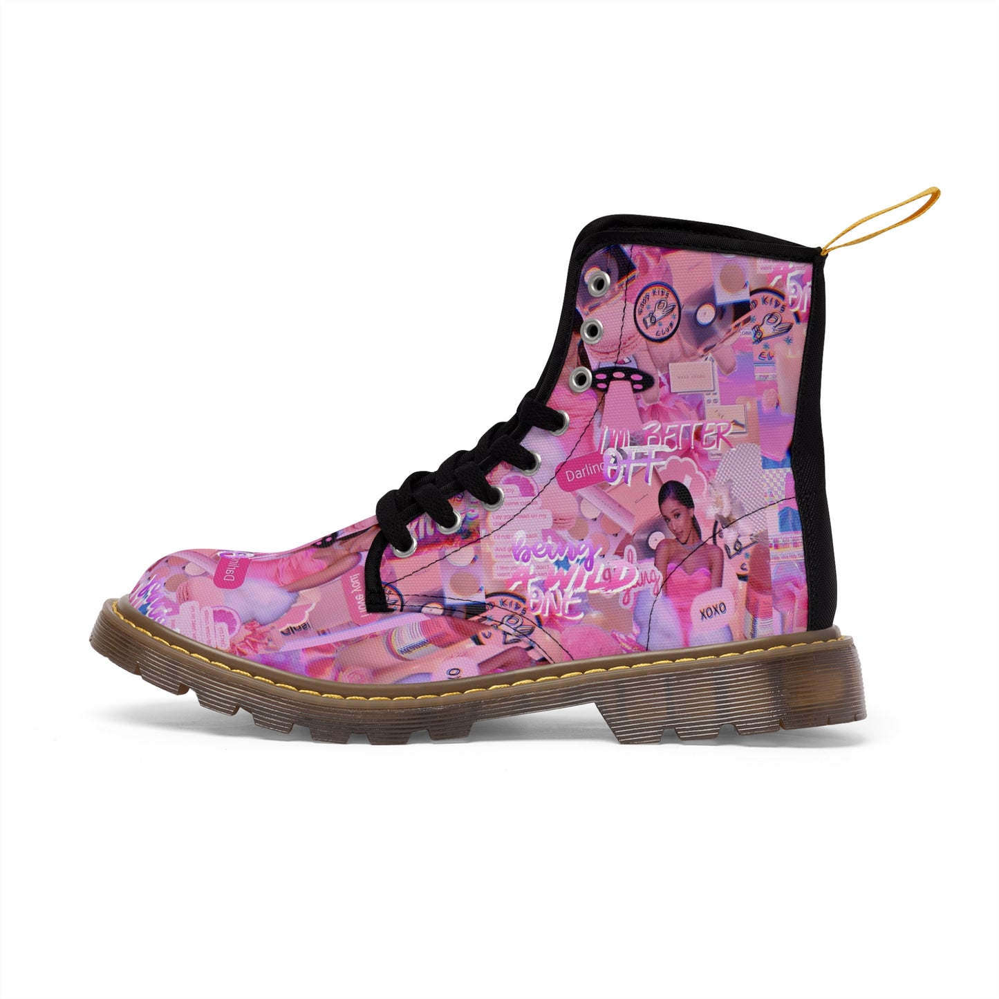 Ariana Grande Purple Vibes Collage Women's Canvas Boots