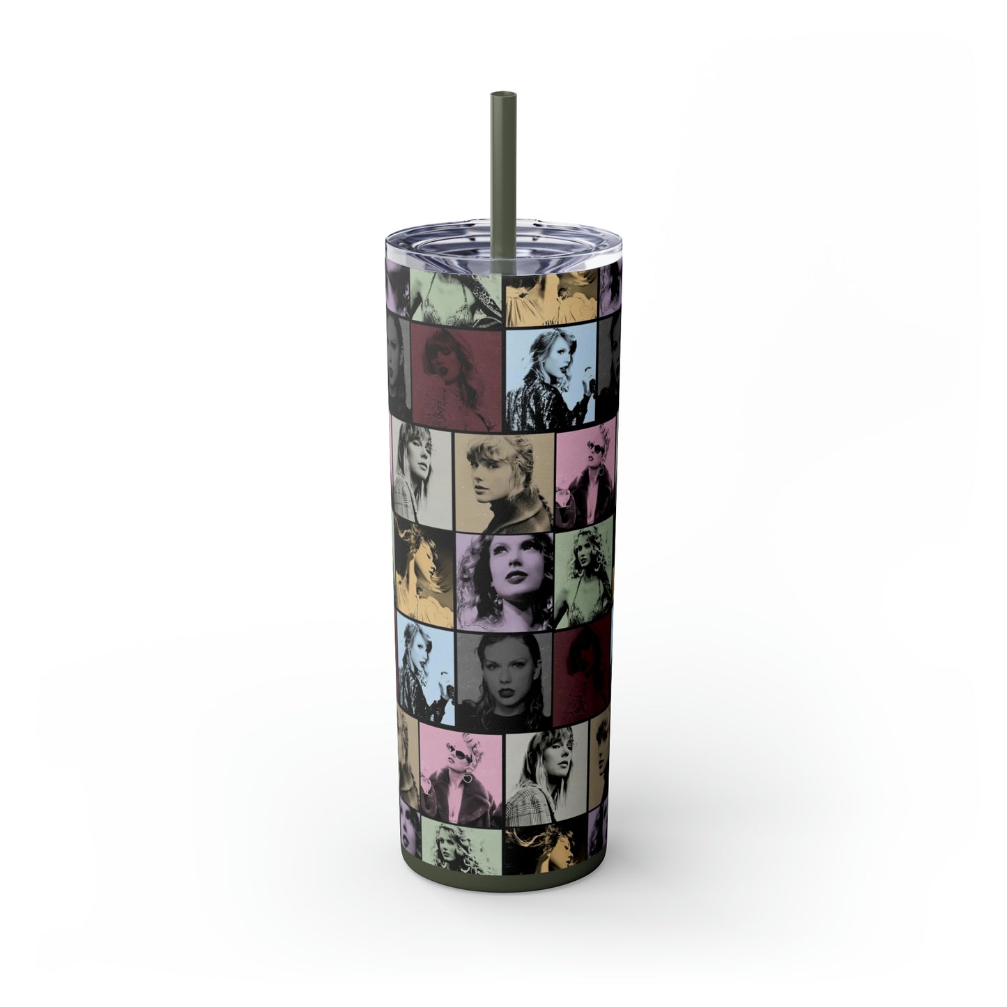 Taylor Swift Eras Collage Skinny Tumbler with Straw