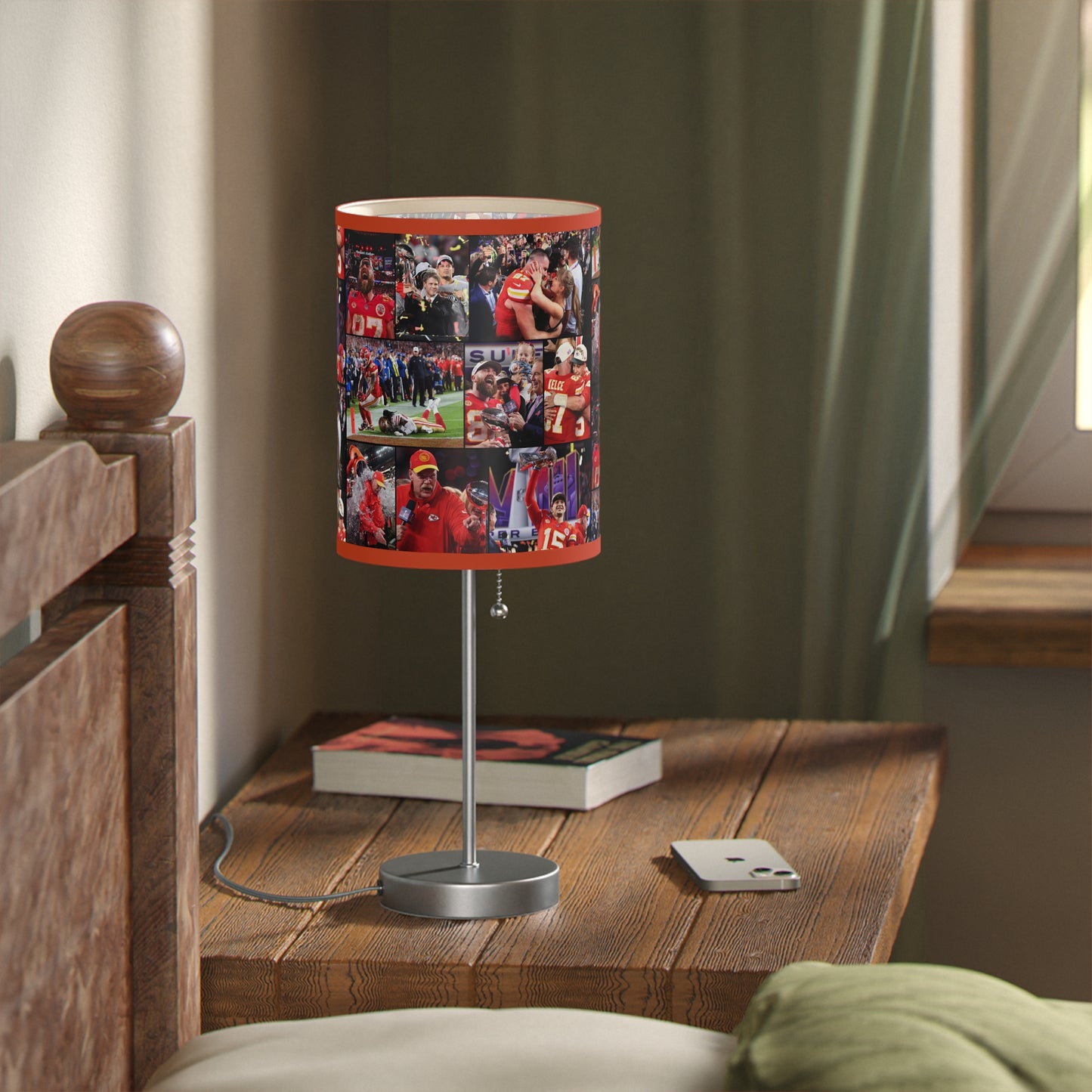 Kansas City Chiefs Superbowl LVIII Championship Victory Collage Lamp on a Stand