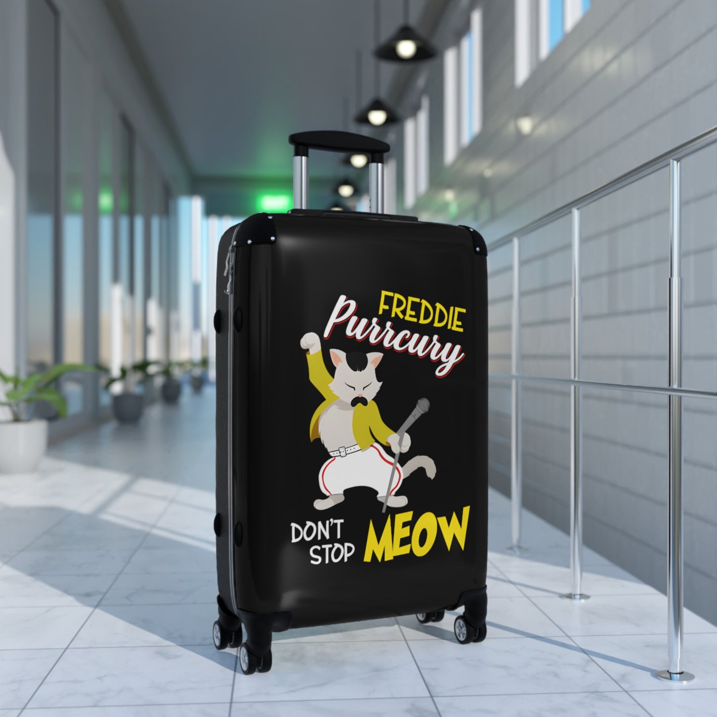 Queen Don't Stop Meow Freddie Purrcury Suitcase