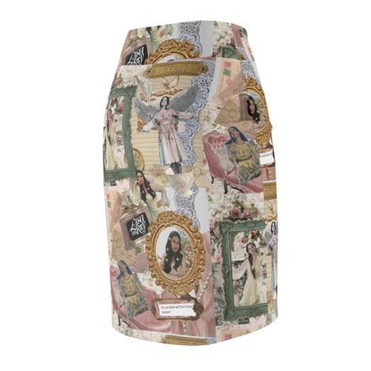 Lana Del Rey Victorian Collage Women's Pencil Skirt