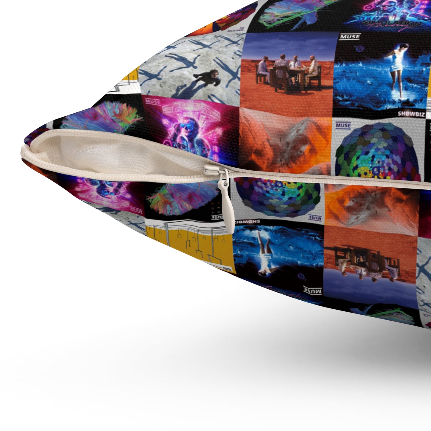 Muse Album Cover Collage Spun Polyester Square Pillow