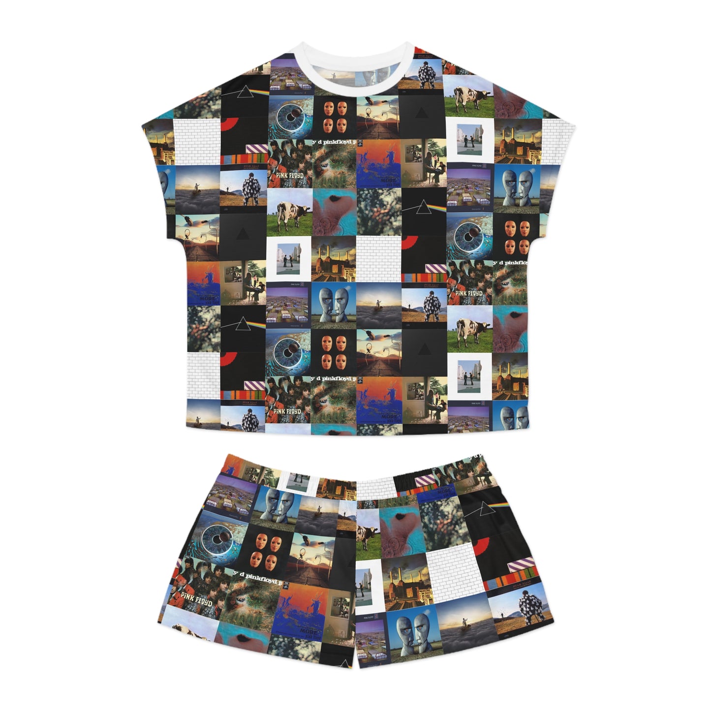 Pink Floyd Album Cover Collage Women's Short Pajama Set