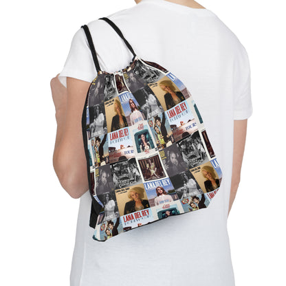 Lana Del Rey Album Cover Collage Outdoor Drawstring Bag