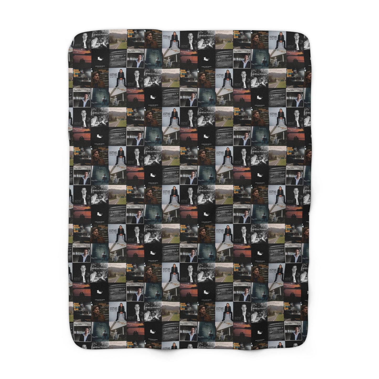 Morgan Wallen Album Cover Collage Sherpa Fleece Blanket