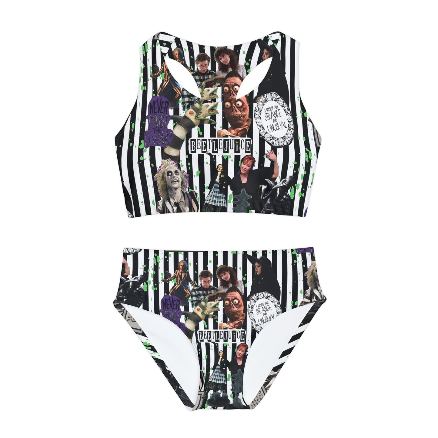 Beetlejuice Strage And Unusual Collage Girls Two Piece Swimsuit