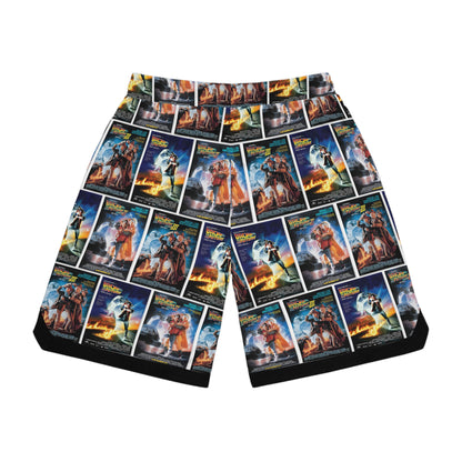 Back To The Future Movie Posters Collage Basketball Rib Shorts