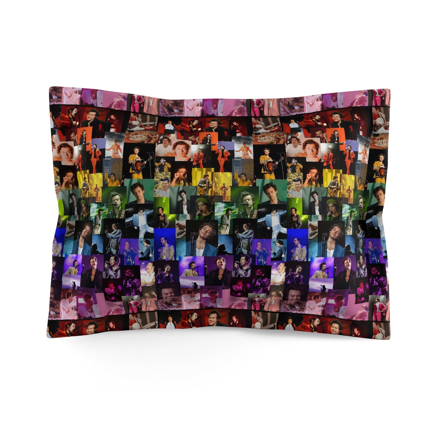 Harry Styles Rainbow Photo Collage Microfiber Pillow Sham