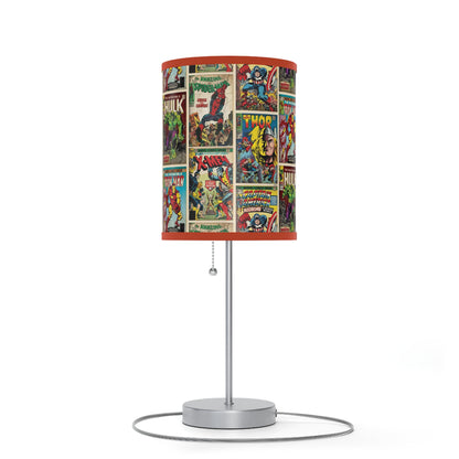 Marvel Comic Book Cover Collage Lamp on a Stand