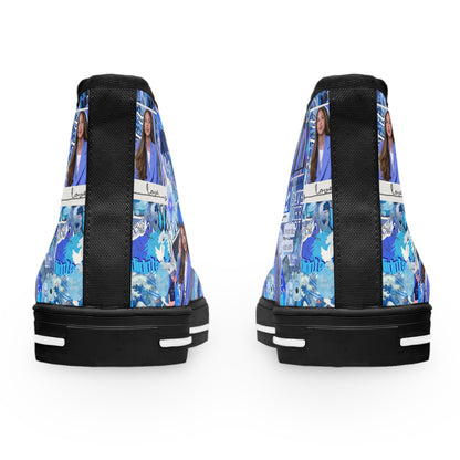 Olivia Rodrigo Blue Aesthetic Collage Women's High Top Sneakers