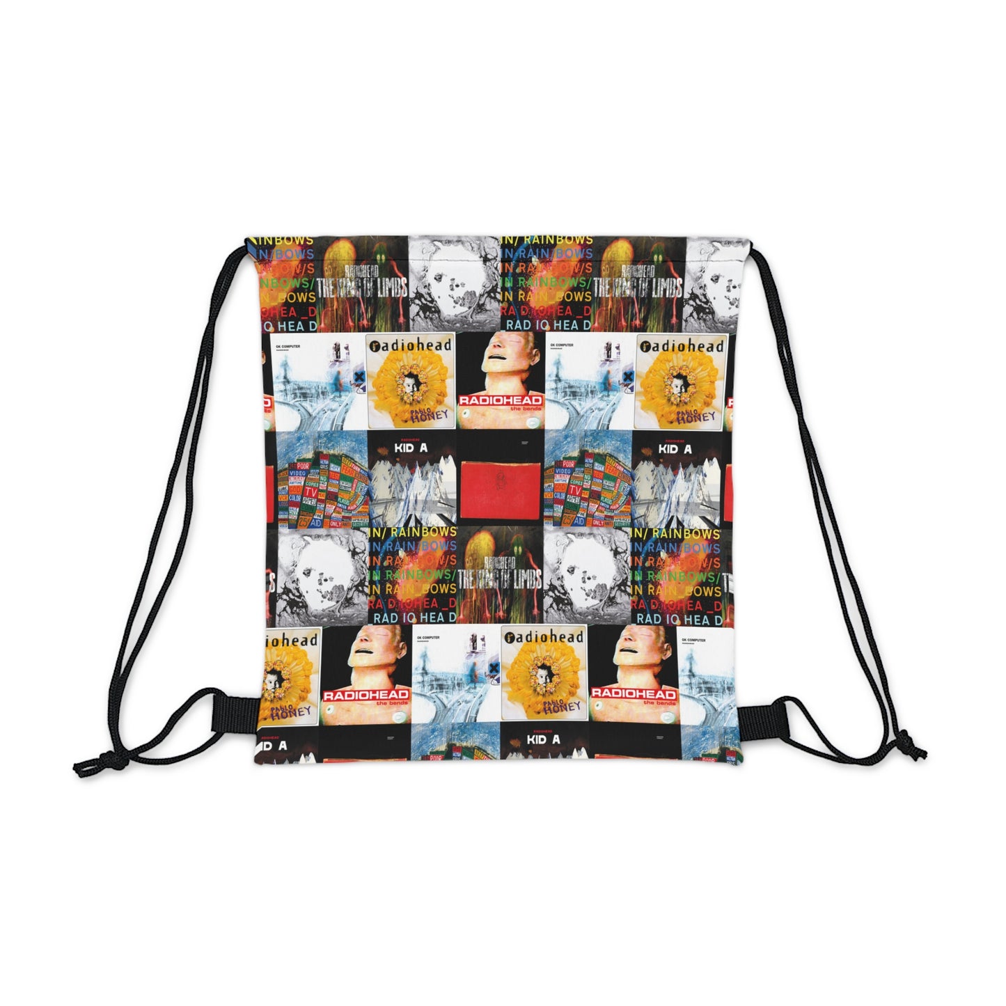 Radiohead Album Cover Collage Outdoor Drawstring Bag