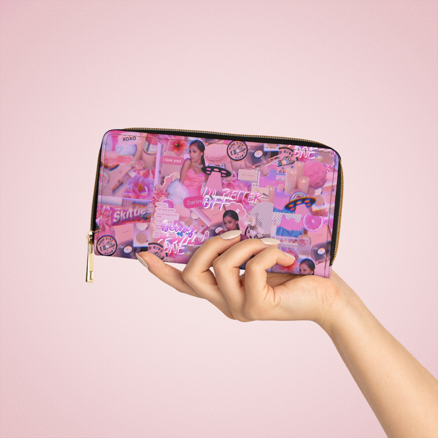 Ariana Grande Purple Vibes Collage Zipper Wallet