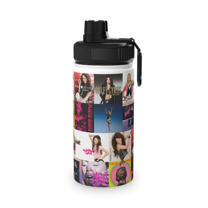 Miley Cyrus Album Cover Collage Stainless Steel Sports Lid Water Bottle