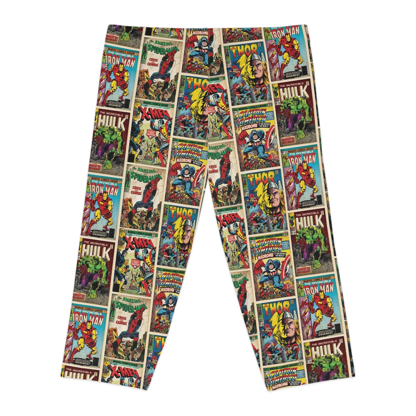 Marvel Comic Book Cover Collage Women's Capri Leggings