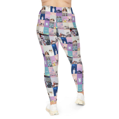 BTS Pastel Aesthetic Collage Plus Size Leggings