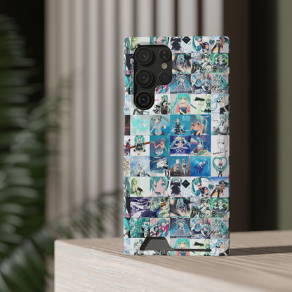 Hatsune Miku Album Cover Collage Phone Case With Card Holder