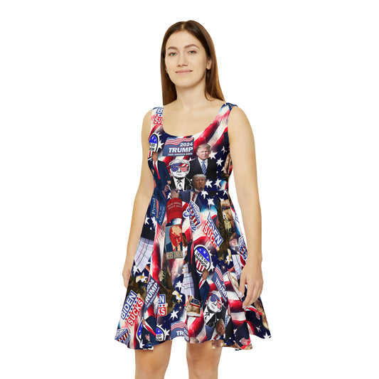 Donald Trump 2024 MAGA Montage Women's Skater Dress