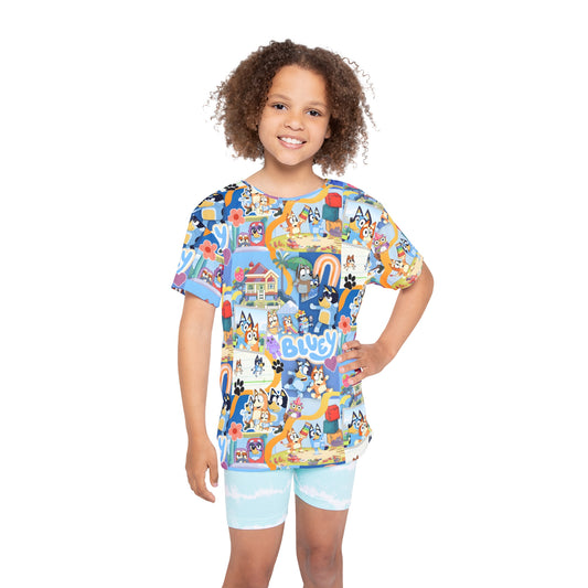 Bluey Playtime Collage Kids Sports Jersey (AOP)