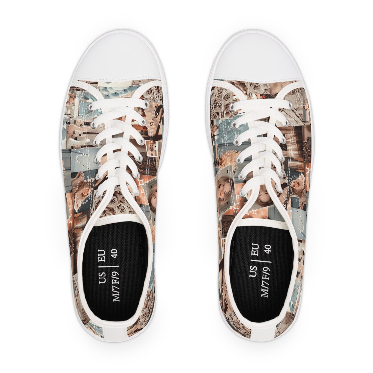 Sabrina Carpenter Peachy Princess Collage Women's Low Top Sneakers