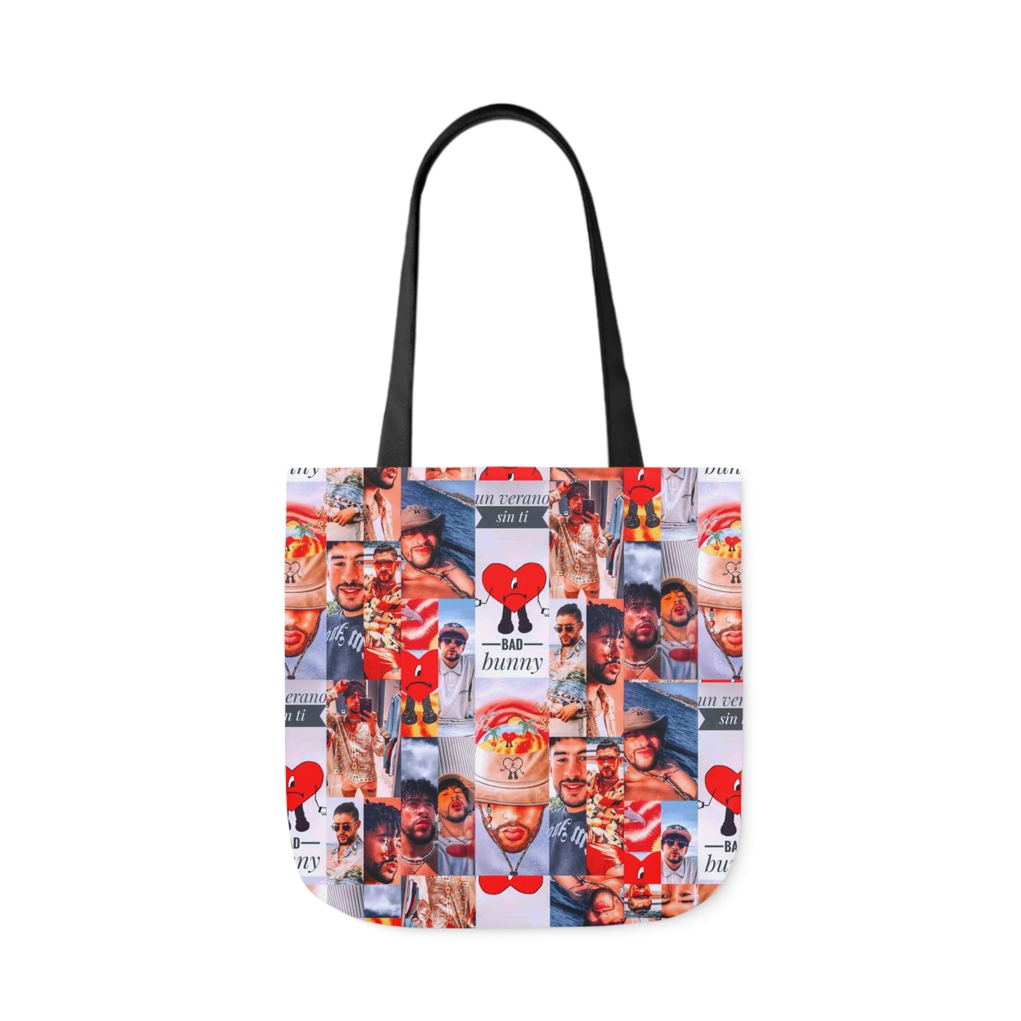 Bad Bunny Un Verano Sin Ti Photo Collage Polyester Canvas Tote Bag