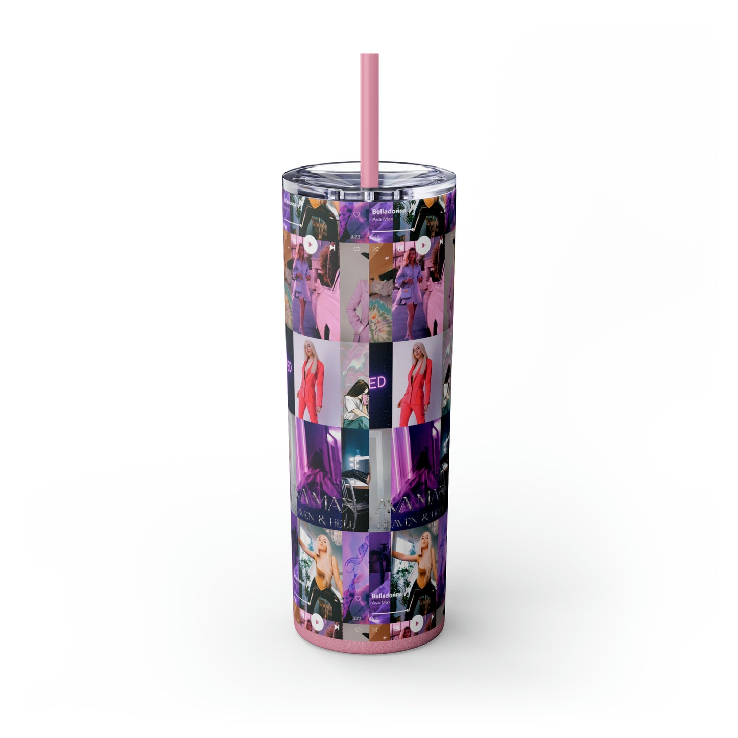 Ava Max Belladonna Photo Collage Skinny Tumbler with Straw