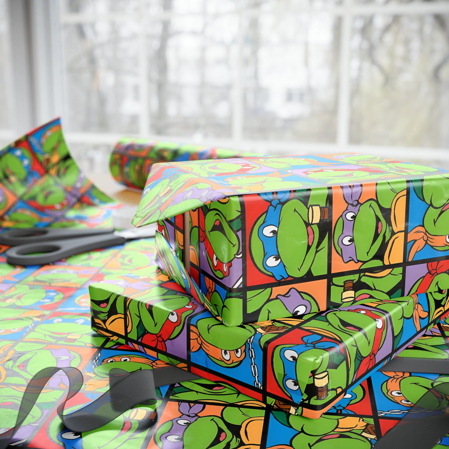 TMNT Turtle Toon Montage Gift Wrapping Paper