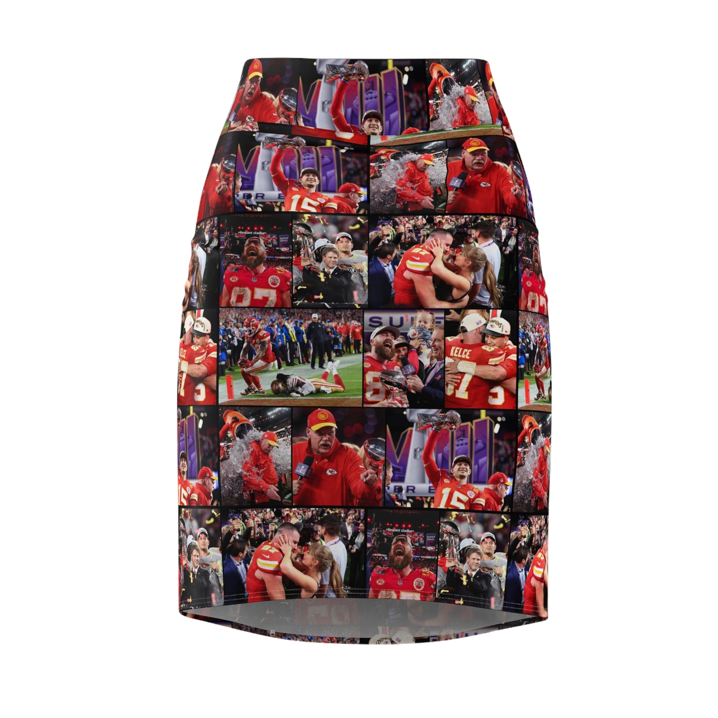 Kansas City Chiefs Superbowl LVIII Championship Victory Collage Women's Pencil Skirt