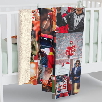 Patrick Mahomes Chiefs MVPAT Photo Collage Sherpa Fleece Blanket