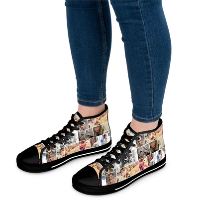 Taylor Swift's Cats Collage Pattern Women's High Top Sneakers