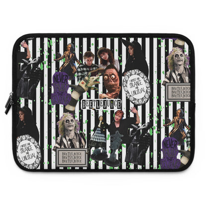 Beetlejuice Strange And Unusual Collage Laptop Sleeve