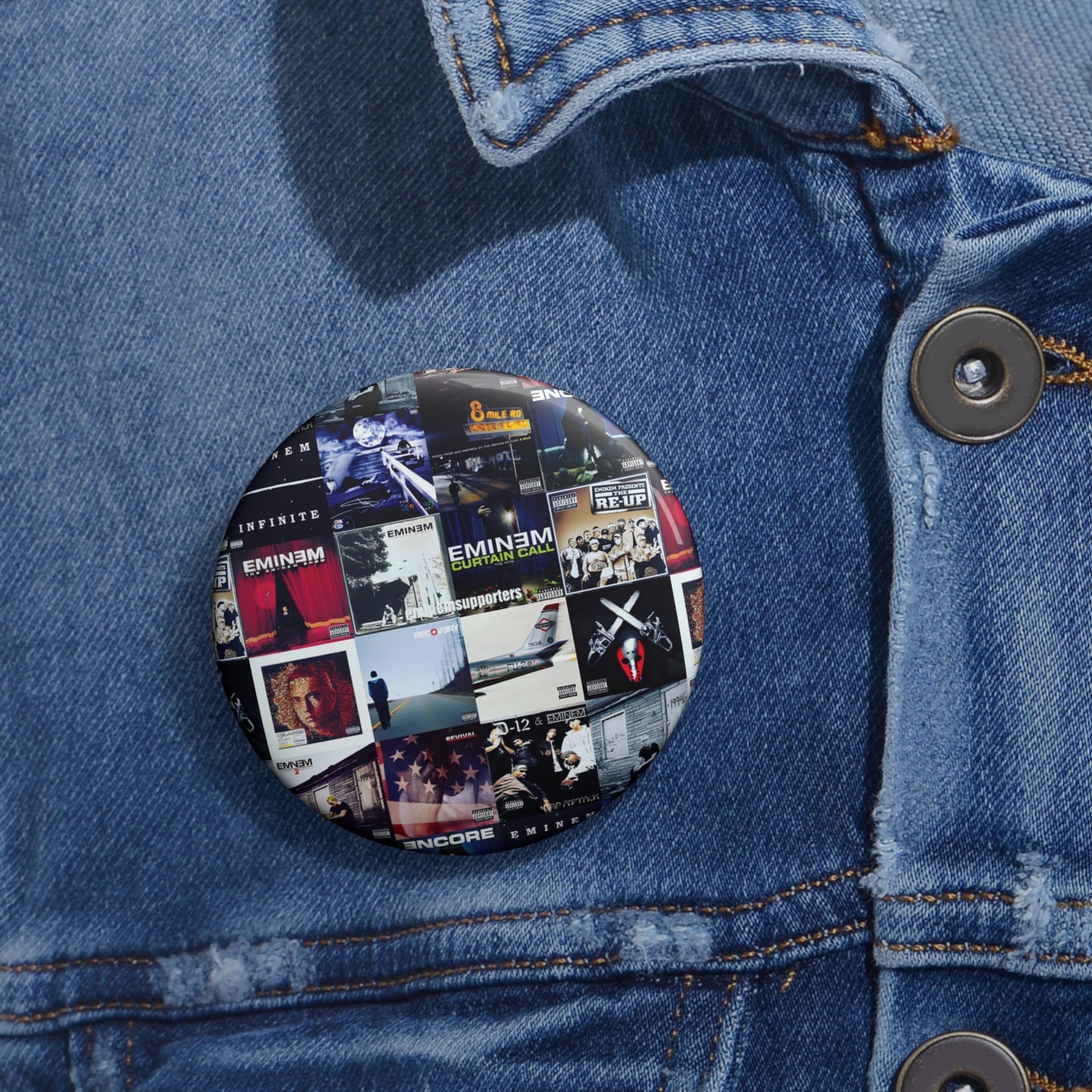 Eminem Album Art Cover Collage Round Pin